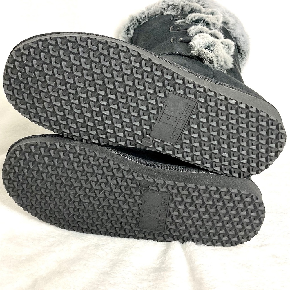 HStylish Black  Slip On Calf High Fur-Lined Waterproof Winter Snow Boot - Picture 10 of 15